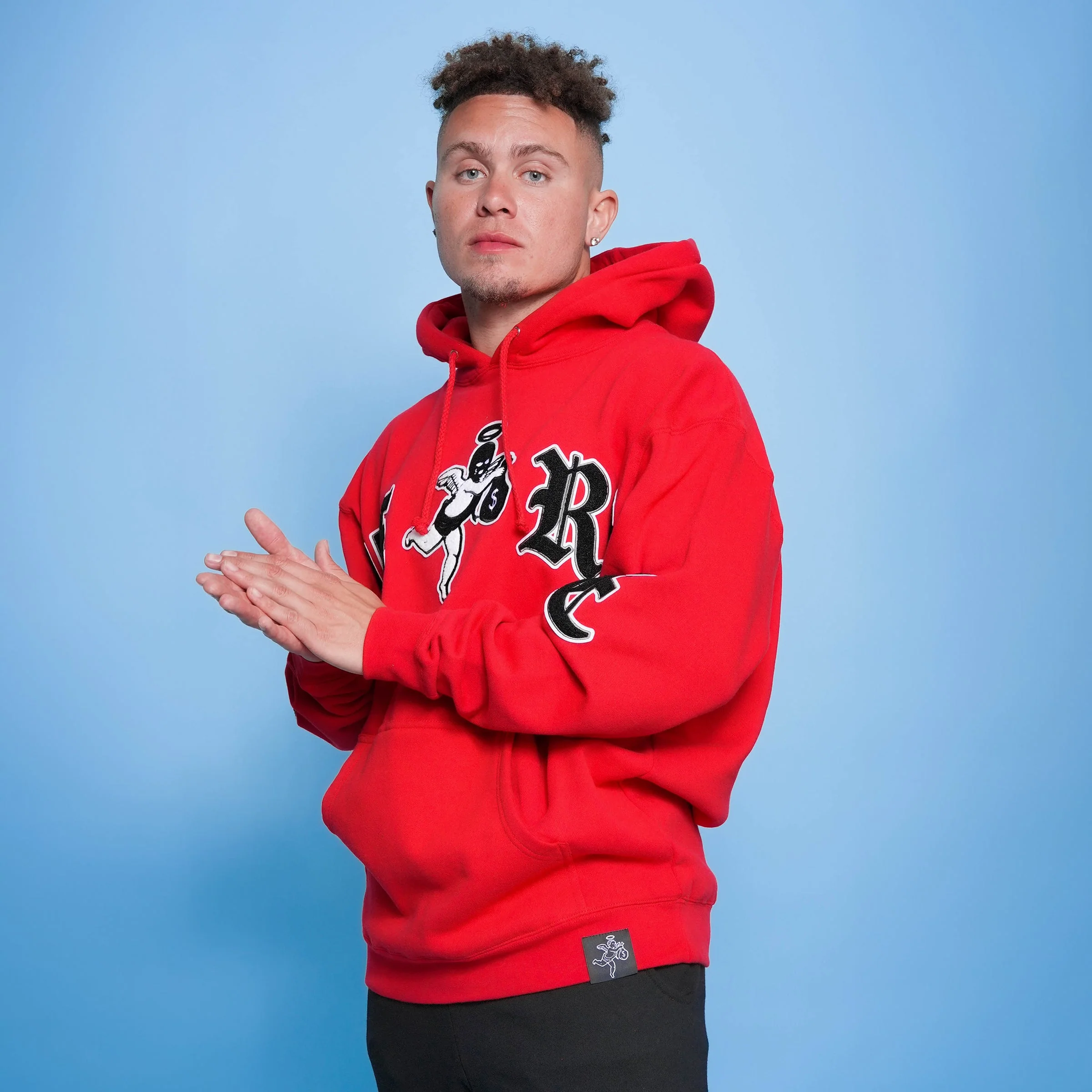 BLACK/GREY Motivated LTTRS RED Hoodie - Image 6