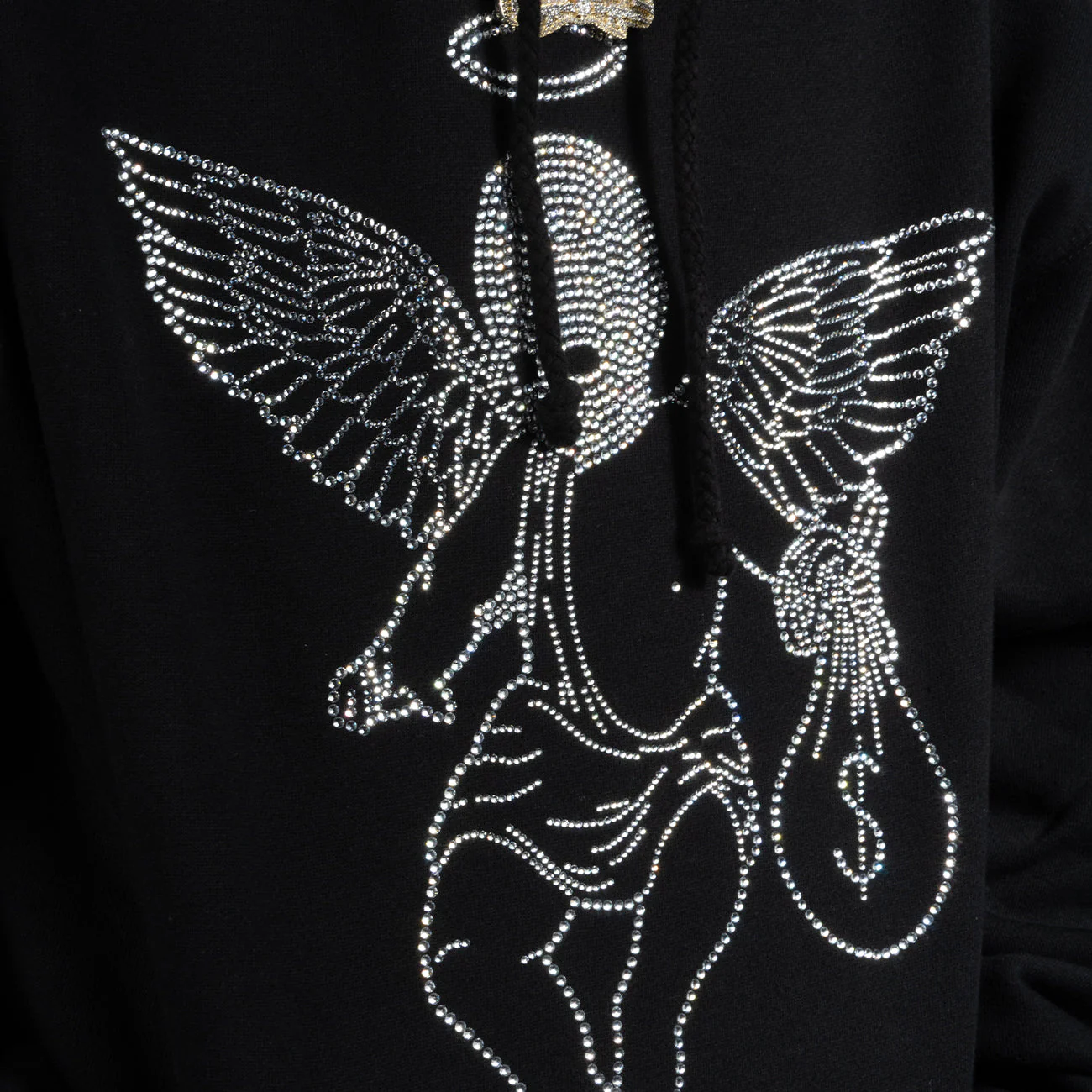 Rhinestone Ski Mask Angel Hoodie - HW - Image 5