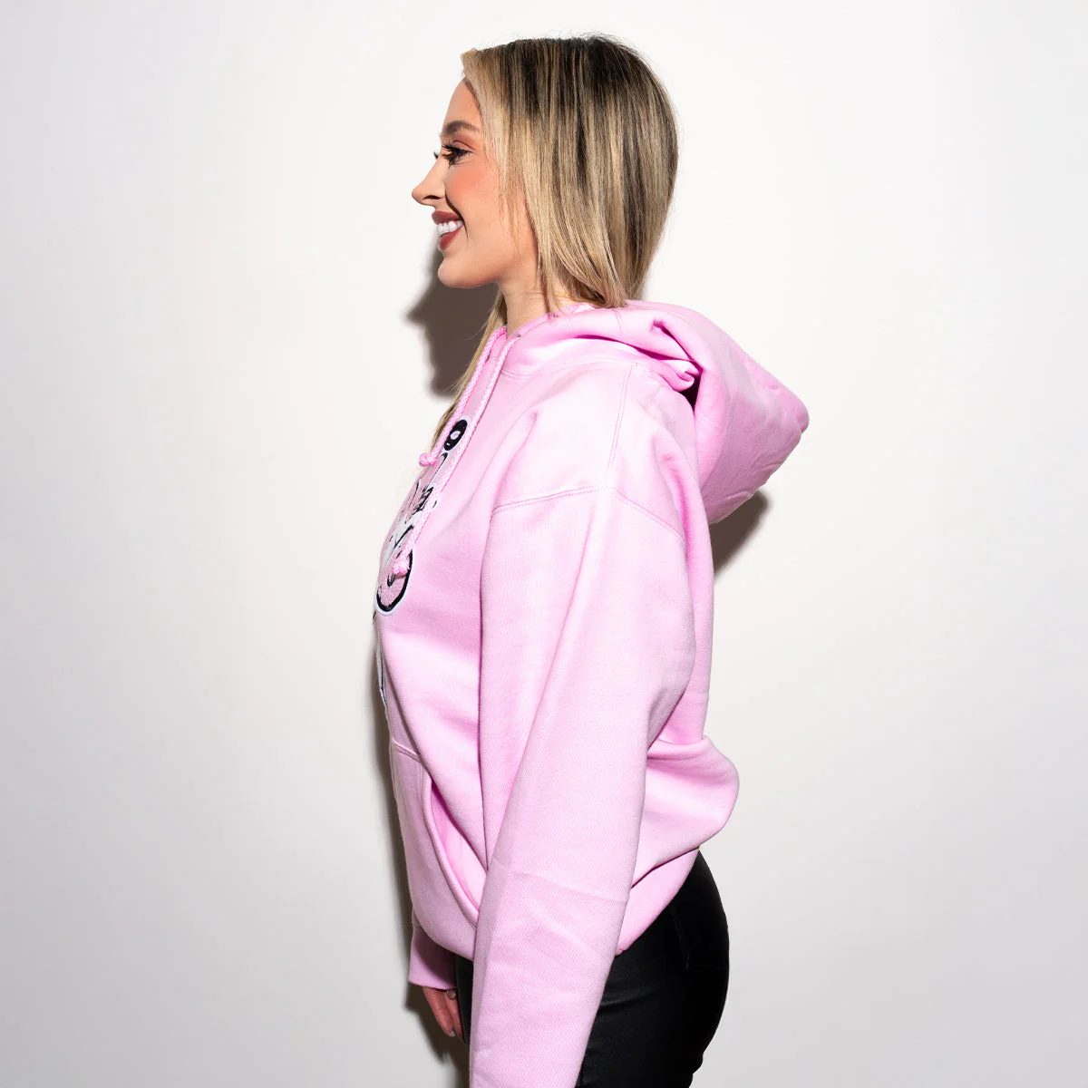 Pink Ski Mask Angel Chenille Patch Hoodie - HW - Image 5