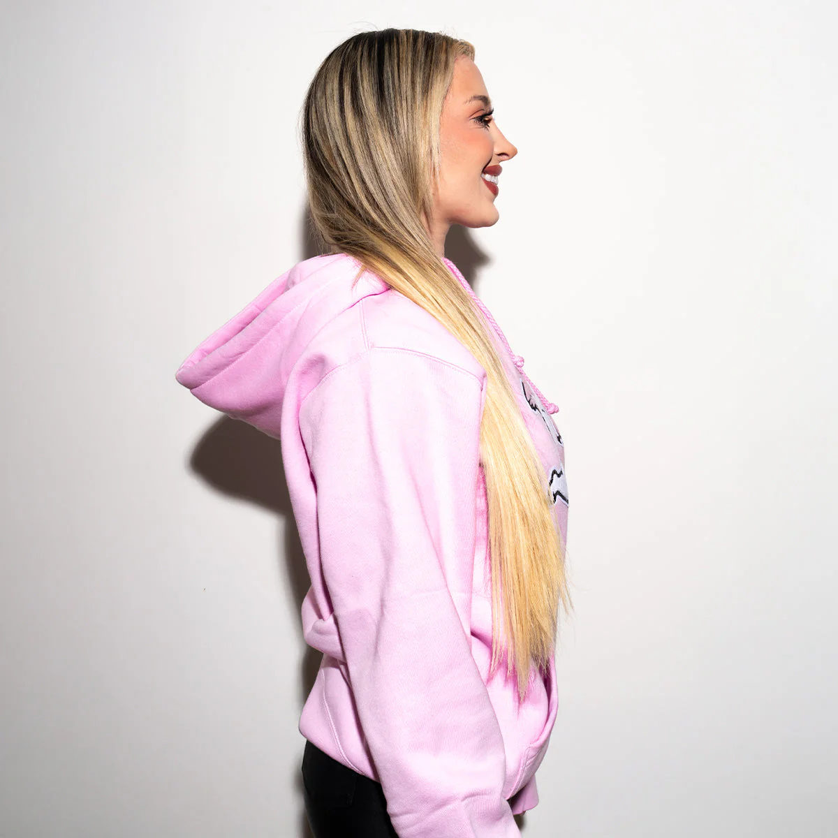 Pink Ski Mask Angel Chenille Patch Hoodie - HW - Image 6
