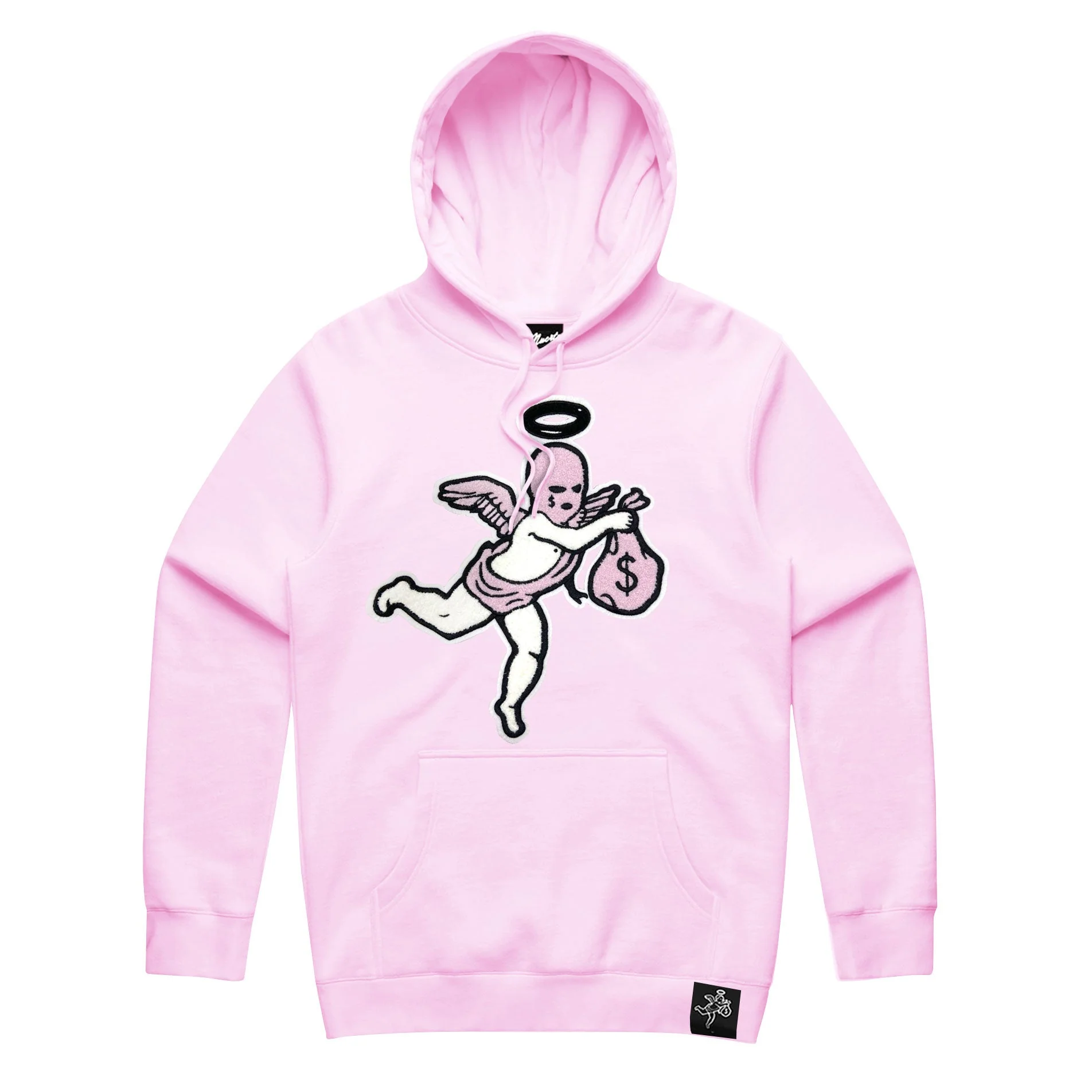 Pink Ski Mask Angel Chenille Patch Hoodie - HW - Image 9