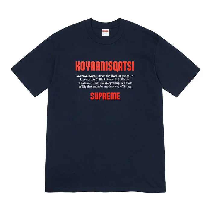 Supreme Koyaanisqatsi Tee- Navy